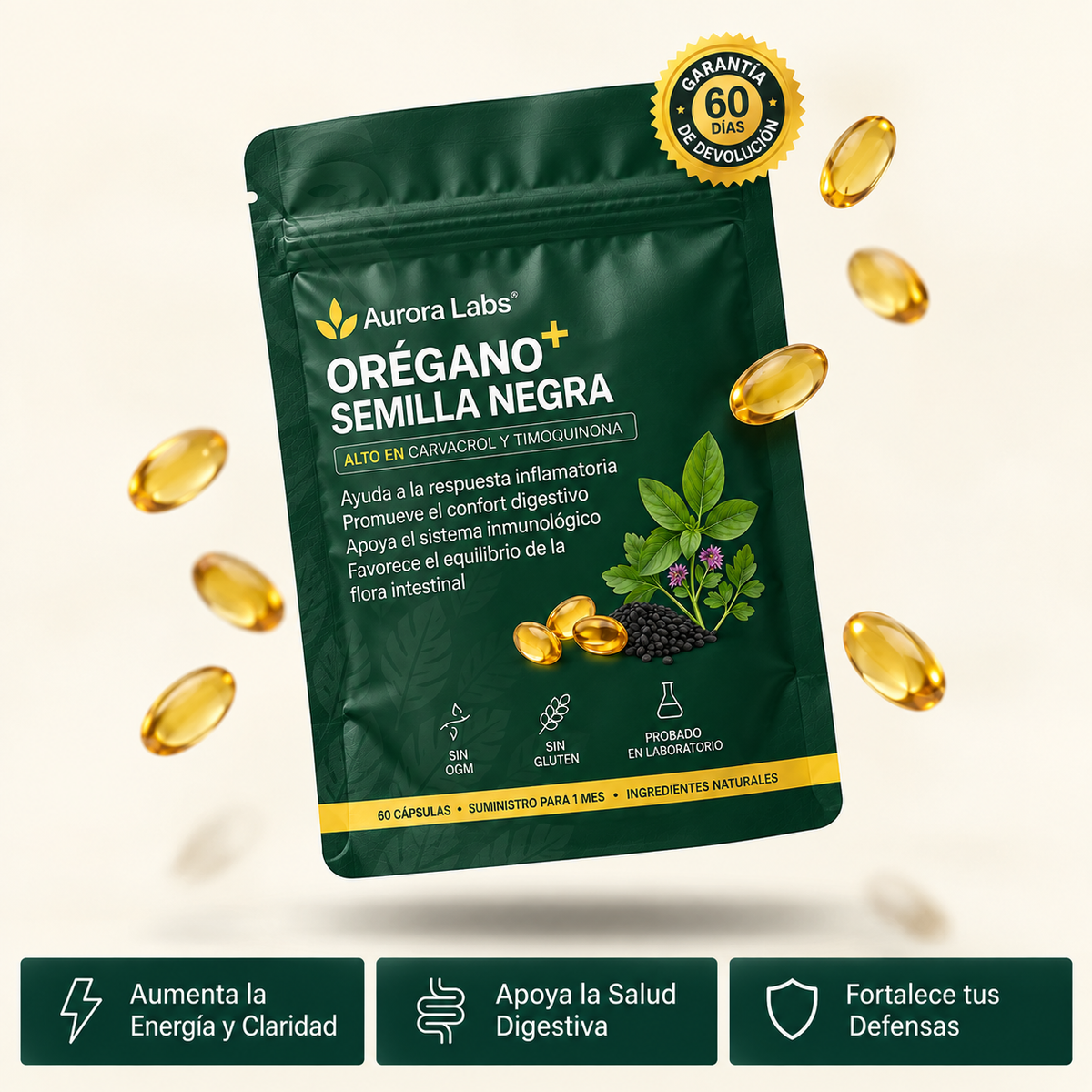 Aceite de oregano 6000 mg con comino negro