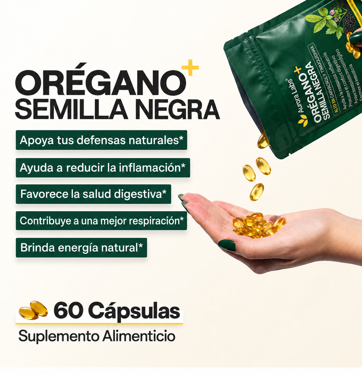 Aceite de oregano 6000 mg con comino negro